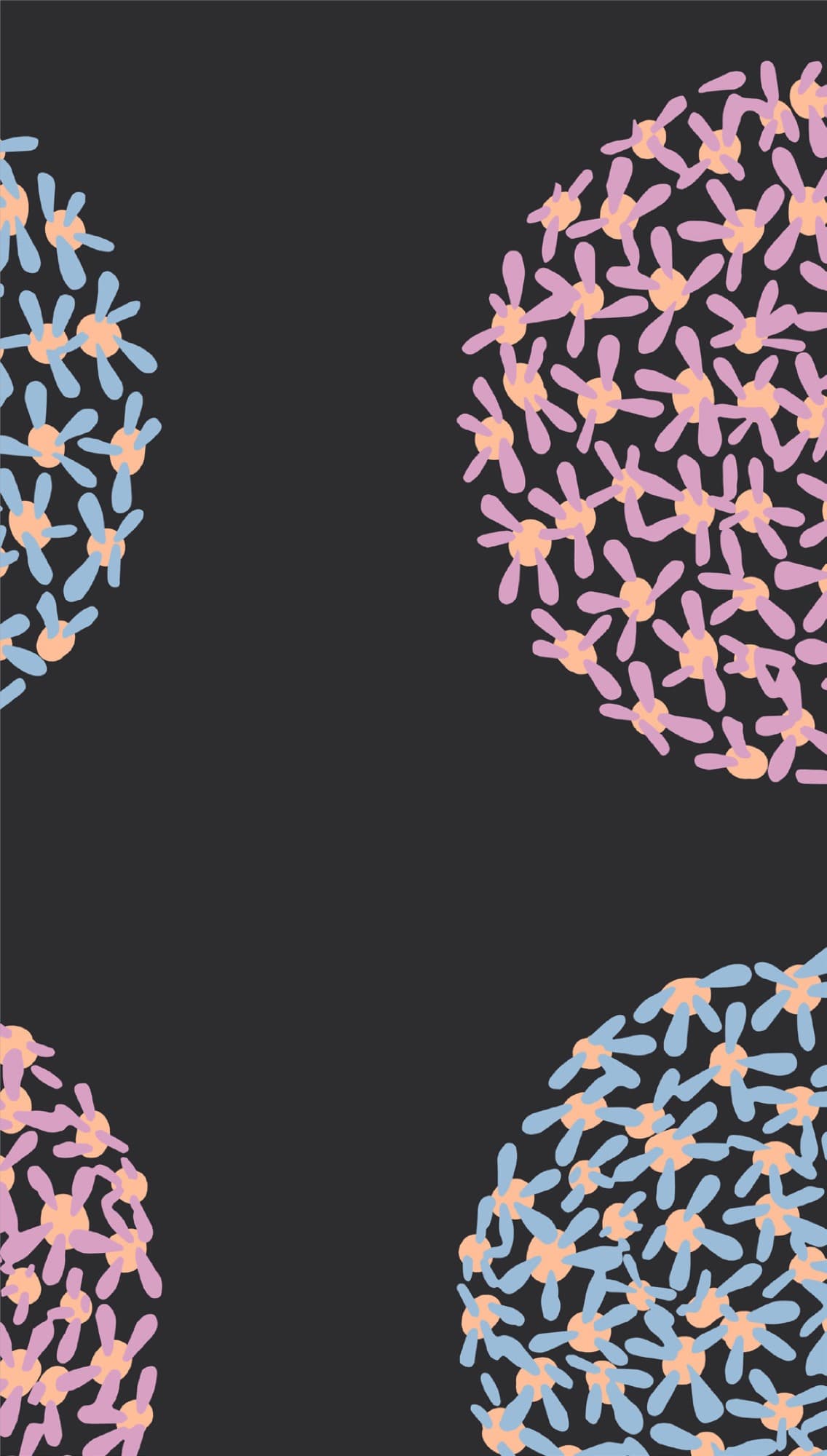 Shell Flowers repeat pattern in coral and green