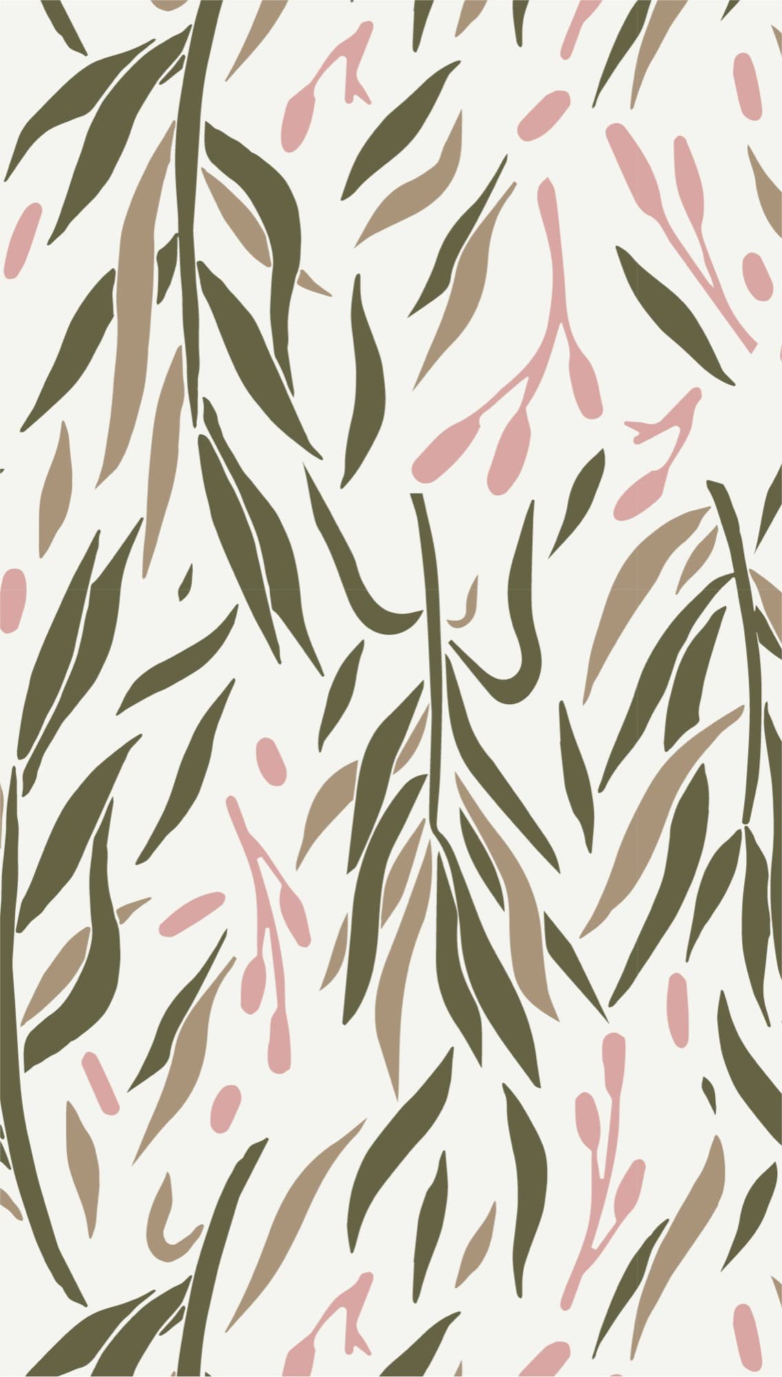 Elegant Reeds repeat pattern in olive and blush